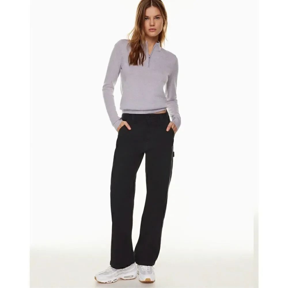 TNA Aritzia Women’s Black Mid Weight Stretch Twill High Rise Utility Carpenter G